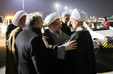 تصاویر/ استقبال از آیت الله اعرافی با حضور امام جمعه و استاندار تبریز