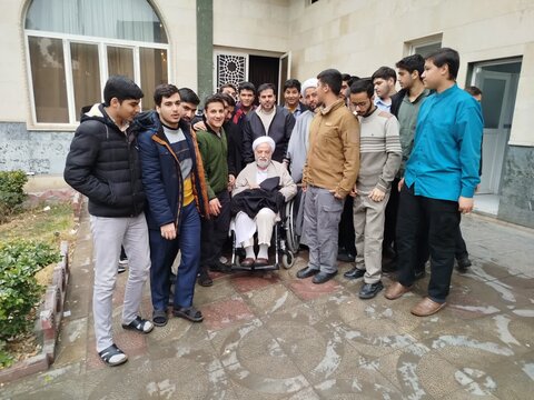 حضور مفسر قرآن کریم در جمع طلاب مدرسه علمیه عبدالعظیم الحسنی(ع)