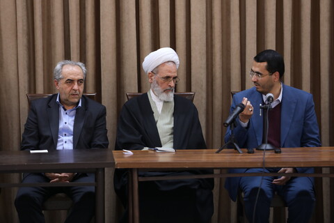 تصاویر/ جلسه مشترک استاندار و مسئولان استان آذربایجان شرقی با حضور آیت الله اعرافی