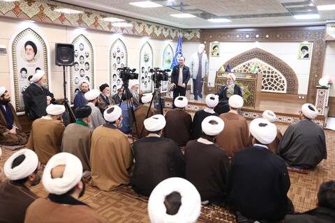تصاویر/ سخنرانی آیت الله اعرافی در جمع روحانیون، اساتید و مبلغین بناب