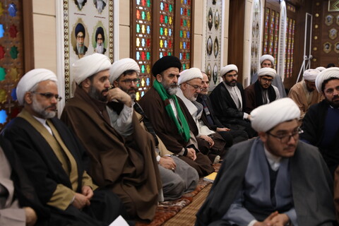 تصاویر/ سخنرانی آیت الله اعرافی در جمع روحانیون، اساتید و مبلغین بناب