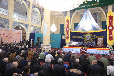 تصاویر/ مراسم عمامه گذاری طلاب حوزه علمیه بناب با حضور آیت الله اعرافی
