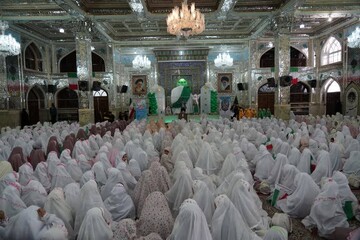 برگزاری جشن تکلیف ۷۰۰ دانش آموز دختر طبسی در میقات الرضا(ع)