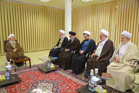 تصاویر / دیدار اعضای ستاد برگزاری تفسیر تسنیم با آیت الله العظمی جوادی آملی
