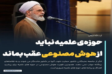 عکس نوشت| حوزه علمیه نباید از بکارگیر فناوری هوش مصنوعی عقب بماند