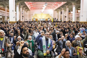 تصاویر/ مراسم گرامیداشت سید حسن نصرالله و سید هاشم صفی‌الدین در حرم مطهر حضرت معصومه (س)