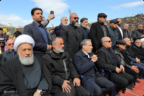 تصاویر/ مراسم تشییع مجاهد کبیر شهید سیدحسن نصرالله و شهید سیدهاشم صفی‌الدین