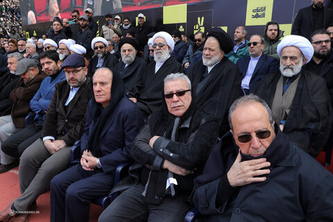 تصاویر/ مراسم تشییع مجاهد کبیر شهید سیدحسن نصرالله و شهید سیدهاشم صفی‌الدین