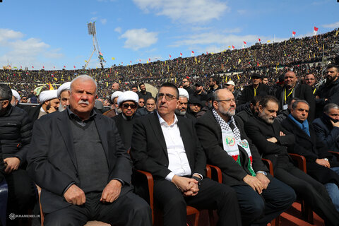 تصاویر/ مراسم تشییع مجاهد کبیر شهید سیدحسن نصرالله و شهید سیدهاشم صفی‌الدین