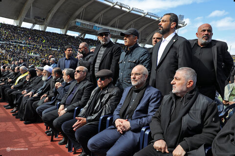 تصاویر/ مراسم تشییع مجاهد کبیر شهید سیدحسن نصرالله و شهید سیدهاشم صفی‌الدین