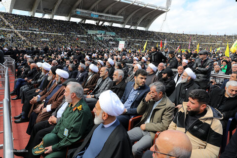 تصاویر/ مراسم تشییع مجاهد کبیر شهید سیدحسن نصرالله و شهید سیدهاشم صفی‌الدین