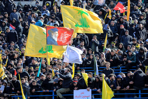 تصاویر/ مراسم تشییع مجاهد کبیر شهید سیدحسن نصرالله و شهید سیدهاشم صفی‌الدین