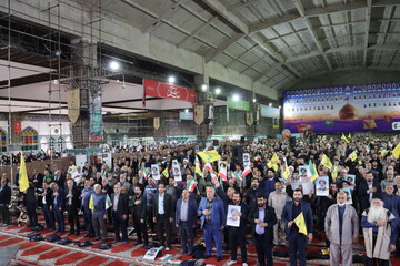 تصاویر/ مراسم بزرگداشت شهادت فرماندهان جبهه‌ مقاومت در اهواز