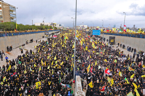 Photos/Cérémonie funéraire des grands moudjahidines, le martyr Seyyed Hassan Nasrallah et le martyr Seyyed Hashem Safiuddin