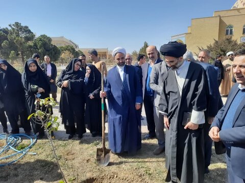 کاشت درخت توسط امام جمعه کاشان در دانشگاه علوم پزشکی کاشان