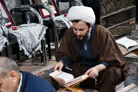 تصاویر/ مراسم جزء خوانی قرآن کریم در مسجد در مسجد حضرت فاطمه الزهرا (س) قمسال  خوی