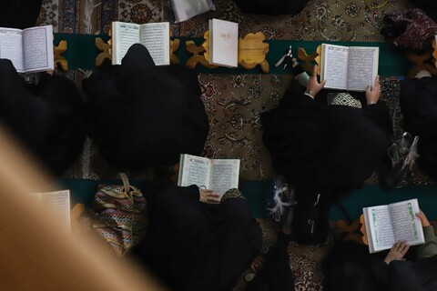 تصاویر/ آیین ترتیل خوانی قرآن کریم در حرم معصومه (س)