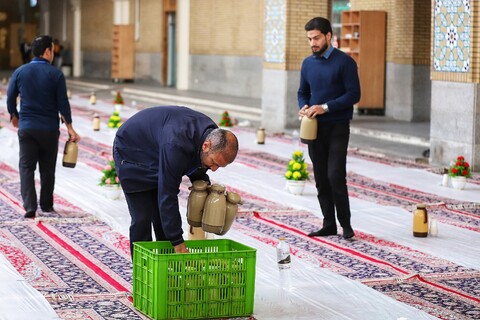 تصاویر/ سفره افطار حرم مطهر حضرت معصومه (س)