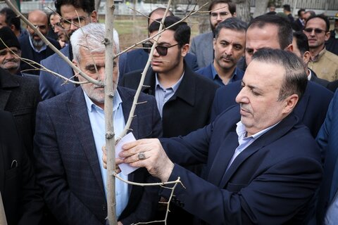 تصاویر /کاشت یک اصله نهال به مناسبت روز درختکاری توسط نماینده ولی فقیه در استان قزوین