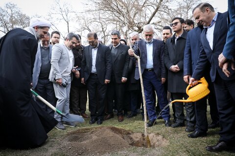 تصاویر /کاشت یک اصله نهال به مناسبت روز درختکاری توسط نماینده ولی فقیه در استان قزوین