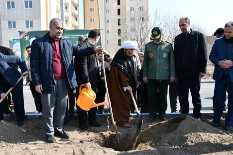تصاویر/ کاشت نهال توسط امام جمعه خوی
