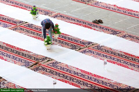 Photos/ Heure de l'Iftar au sanctuaire de Hazrat Masoumeh (PSL)