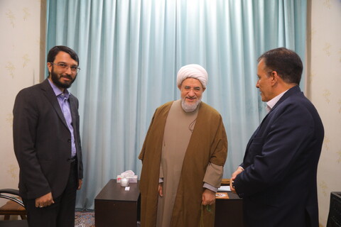 تصاویر/ دیدار مشاور وزیر و رئیس مرکز بازرسی وزارت تعاون، کار و رفاه اجتماعی با آیت الله اراکی