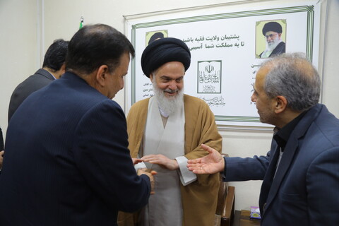 تصاویر/ دیدار مشاور وزیر و رئیس مرکز بازرسی وزارت تعاون، کار و رفاه اجتماعی با آیت الله حسینی بوشهری