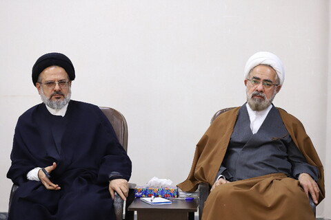 تصاویر/ دیدار اعضای شورای سیاستگذاری تفسیر تسنیم با آیت الله اعرافی