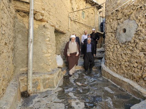تصاویر/ دیدار حجت‌الاسلام والمسلمین پورذهبی با ماموستا عثمان زرین؛ امام جمعه روستای اندرآب سنندج