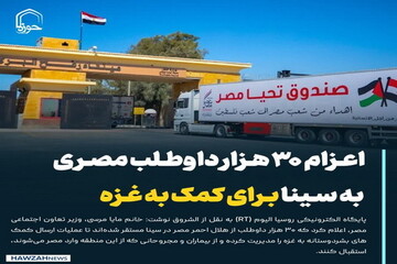 عکس نوشت| اعزام ۳۰ هزار داوطلب مصری به سینا برای کمک به غزه