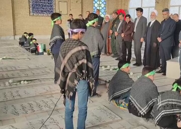 فیلم| حضور آیت الله اعرافی در سالروز تولد کوچکترین شهید دفاع مقدس