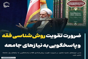 عکس نوشت| ضرورت تقویت روش‌شناسی فقه و پاسخگویی به نیازهای جامعه