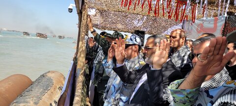مشترک شناورهای بسیج دریایی در اروند رود خوزستان