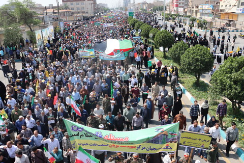 جمعیت قابل توجه حاضر در راهپیمایی روز جهانی قدس در اهواز