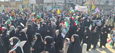 تصاویر/حضور طلاب مدرسه علمیه حضرت زهرا (س)سنجان در راهپیمایی روز قدس