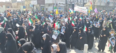 تصاویر/حضور طلاب مدرسه علمیه حضرت زهرا (س)سنجان در راهپیمایی روز قدس