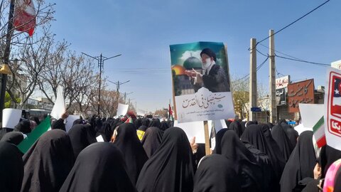 تصاویر/برگزاری راهپیمایی روز قدس با حضور طلاب و مردم غیور شهرستان ساوه