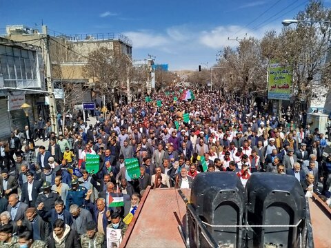حضور پر شور مردم ولایت مدار شهرستان نورآباد در راهپیمایی روز جهانی قدس