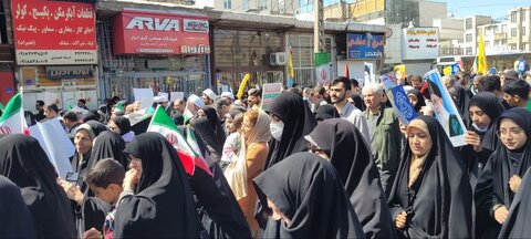 تصاویری از راهپیمایی روز قدس با حضور طلاب موسسه آموزش عالی ریحانة النبی اراک