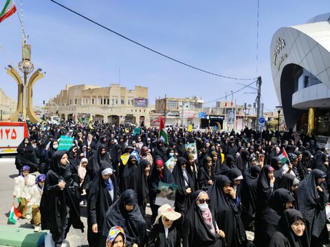 تصاویر/ راهپیمایی روز قدس شهر بم
