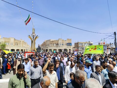 تصاویر/ راهپیمایی روز قدس شهر بم