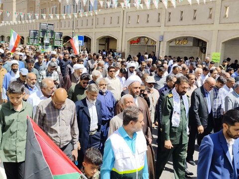 تصاویر/ راهپیمایی روز قدس شهر بم