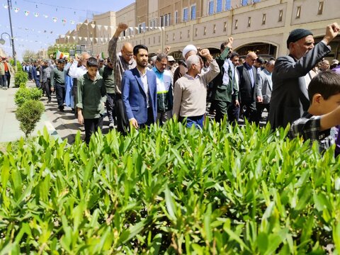 تصاویر/ راهپیمایی روز قدس شهر بم