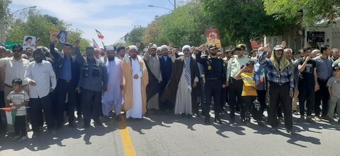 تصاویر/ راهپیمایی و نمازجمعه روز قدس شهر منوجان