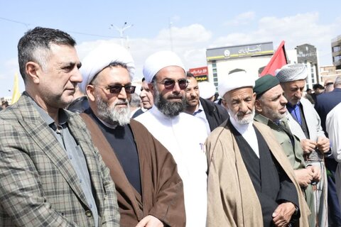 تصاویر/ حضور گسترده روحانیون شیعه و اهل سنت ارومیه در راهپیمایی روز جهانی قدس