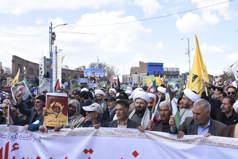 تصاویر/ حضور گسترده روحانیون شیعه و اهل سنت ارومیه در راهپیمایی روز جهانی قدس