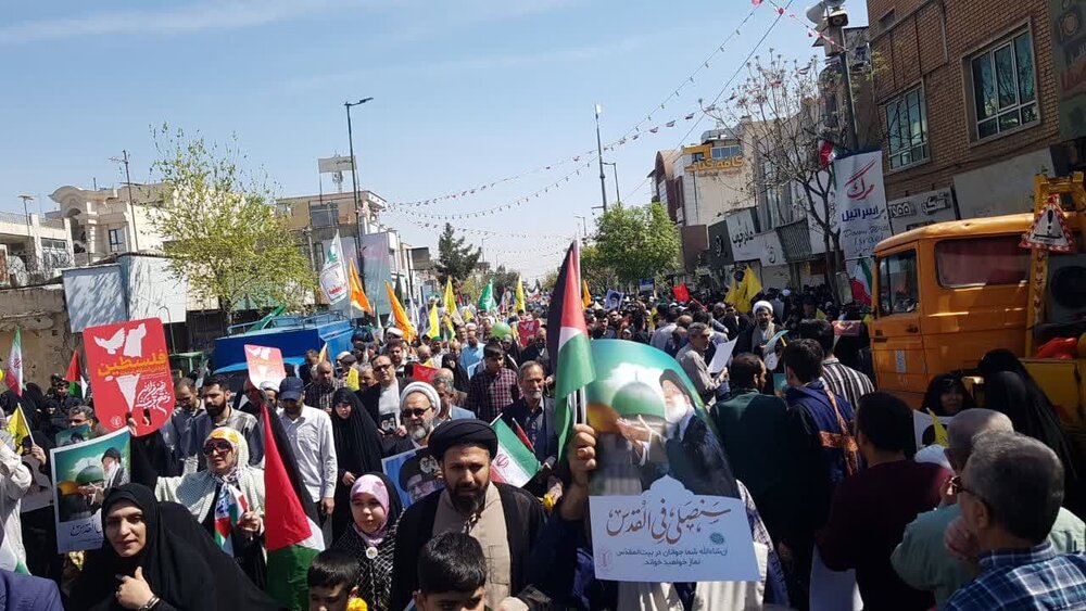 آغاز حماسه حضور ایرانی ها در راهپیمایی روز جهانی قدس /طنین فریاد مرگ بر اسرائیل