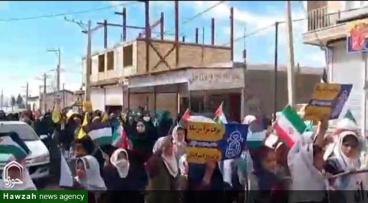 فیلم| راهپیمایی روز قدس در روستای میربگ دلفان