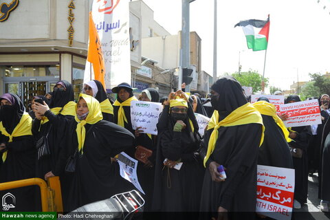 مظاهرات حاشدة في مدينة قم تنديداً بجرائم كيان الاحتلال ودعماً لغزة